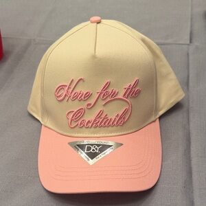 David and Young Two-Tone 'Here for the Cocktails' Pink & Cream Cap